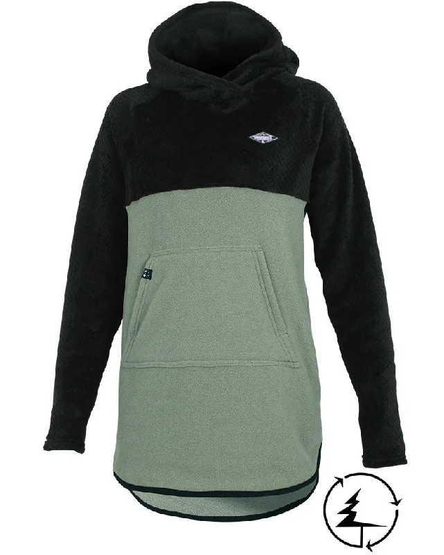 Huge Savings Hoodie Campfire en Laine Polaire Polartec®  | Noir/Antique Green