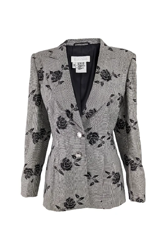 Super Sale Vintage Womens Floral Embroidered Blazer Jacket, 1980s