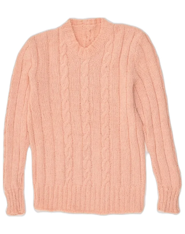 Savings Alert VINTAGE Womens V-Neck Jumper Sweater UK 10 Small Pink