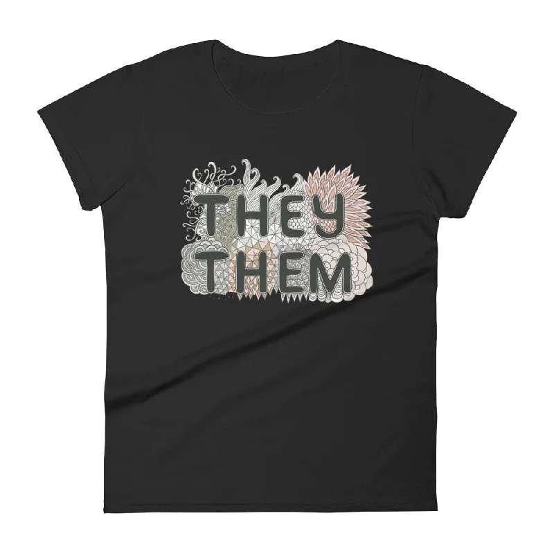 Inventory Reduction They/Them Pronouns Doodle -- Fitted T-Shirt