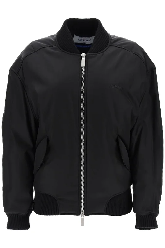 Instant Discount Nylon Twill Bomber Jacket  - Black