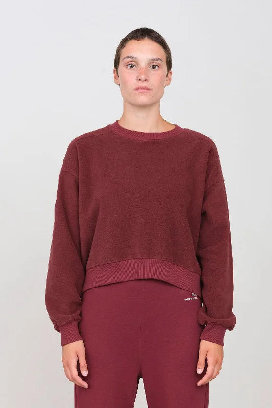 Blowout Deals Women's Fleece Crew Neck Prune