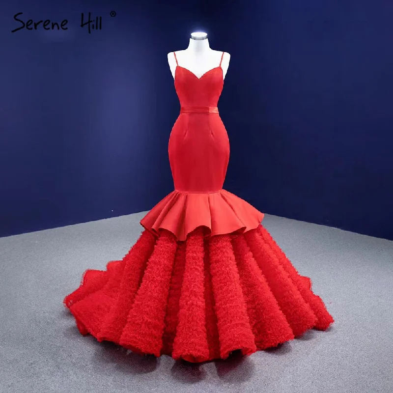 Amazing Deals Serene Hill Red Ruffles Mermaid Wedding Dresses 2024 Spaghetti Strap Elegant Sexy Bride Gowns HM67311 Custom Made Amazing Deals Serene Hill Red Ruffles Mermaid Wedding Dresses 2024 Spaghetti Strap Elegant Sexy Bride Gowns HM67311 Custom Made