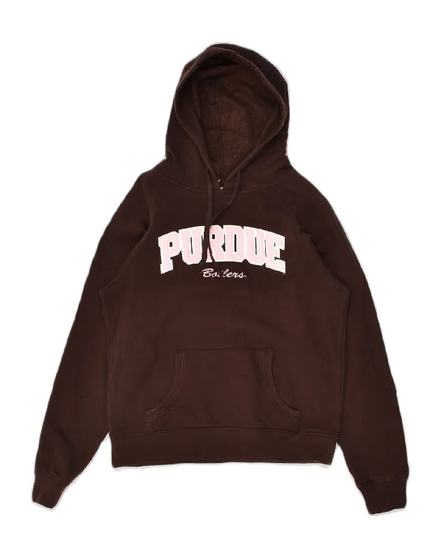 Anniversary Sale CHAMPION Womens Graphic Hoodie Jumper UK 10 Small Brown Cotton