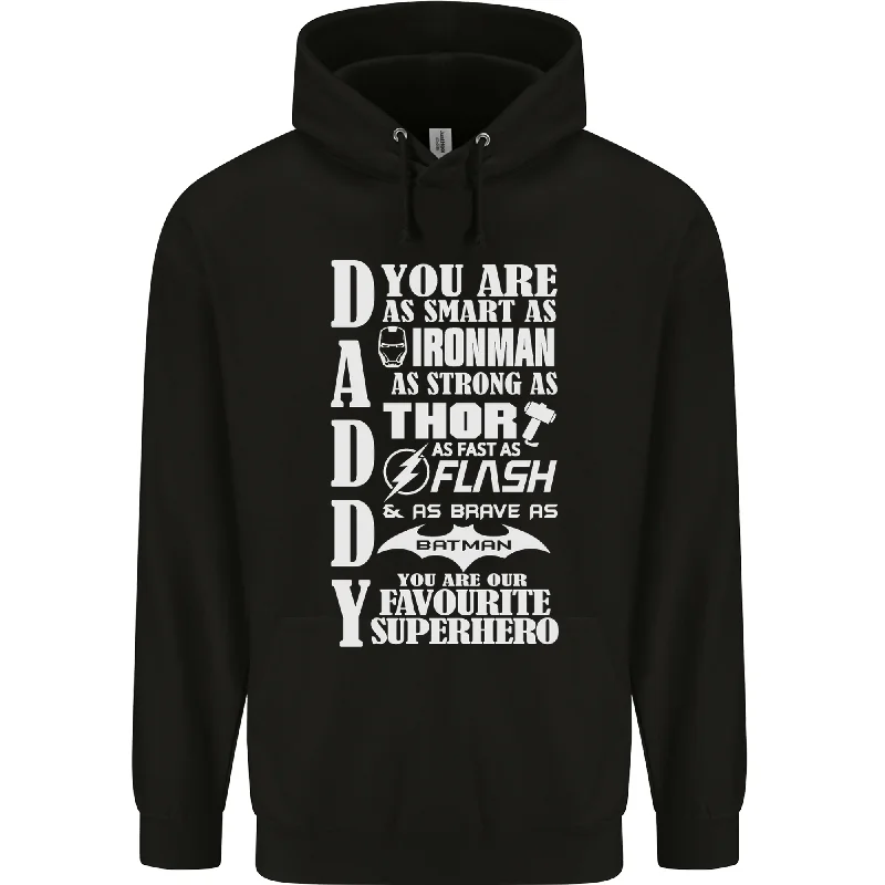 Low Prices Daddys Favourite Superhero Fathers Day Mens 80% Cotton Hoodie