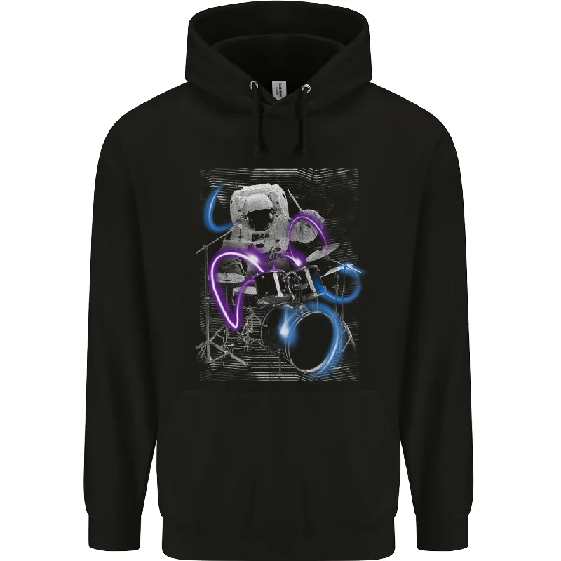 Final Markdown Astronaut Drummer Drumming Drums Mens 80% Cotton Hoodie