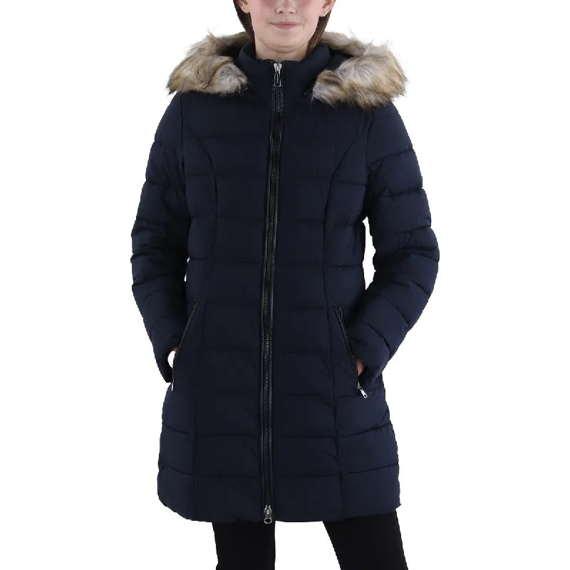 Must-Have Deals Laundry by Shelli Segal Womens Faux Fur Trim Hooded Puffer Jacket