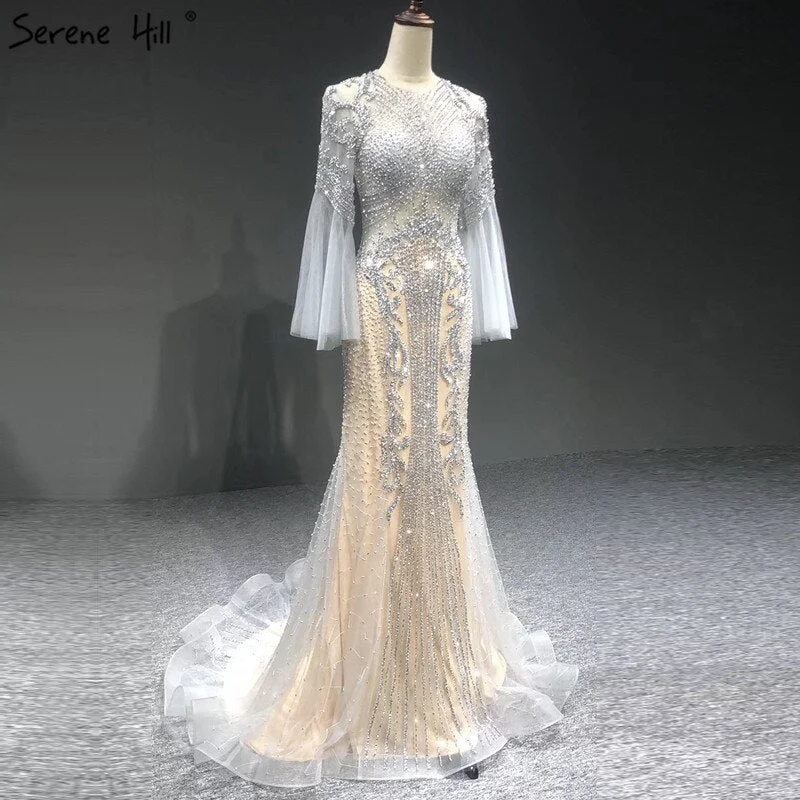 Loyalty Reward Serene Hill Elegant Grey Mermaid Luxury Long Sleeves 2024 Beading Party Wear Fromal Evening Dress Gowns For Women LA70289 Loyalty Reward Serene Hill Elegant Grey Mermaid Luxury Long Sleeves 2024 Beading Party Wear Fromal Evening Dress Gowns For Women LA70289