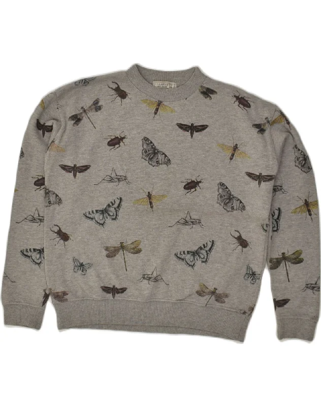Today’s Deal PULL & BEAR Womens Oversized Crew Neck Jumper Sweater UK 10 Small Grey