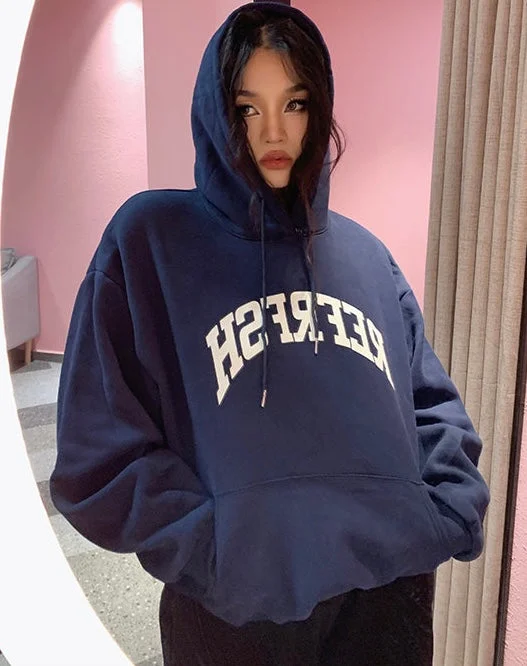 Deal Frenzy REFRFSH Graphic Letter Print Solid Color Long Sleeve Hoodie