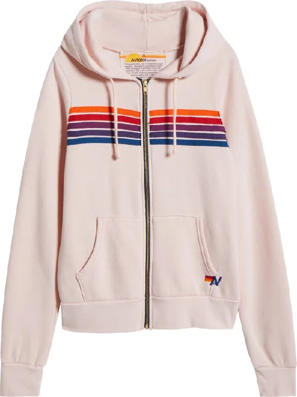 Price Cut Aviator nation, 5 stripe zip up hoodie, light pink