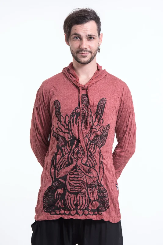 Buy Now Sure Design Unisex See No Evil Buddha Hoodie Brick