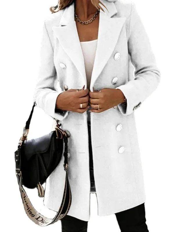 Reduced Prices Double-Breasted Women Woolen Coat