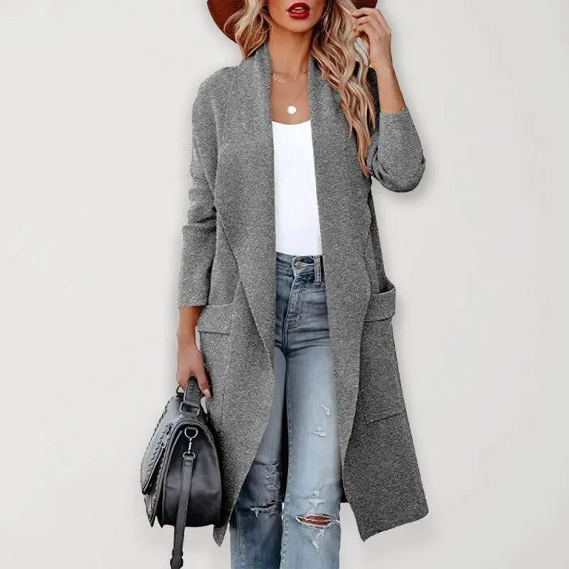 Can't Miss Women Casual Long Slim Woolen Overcoat