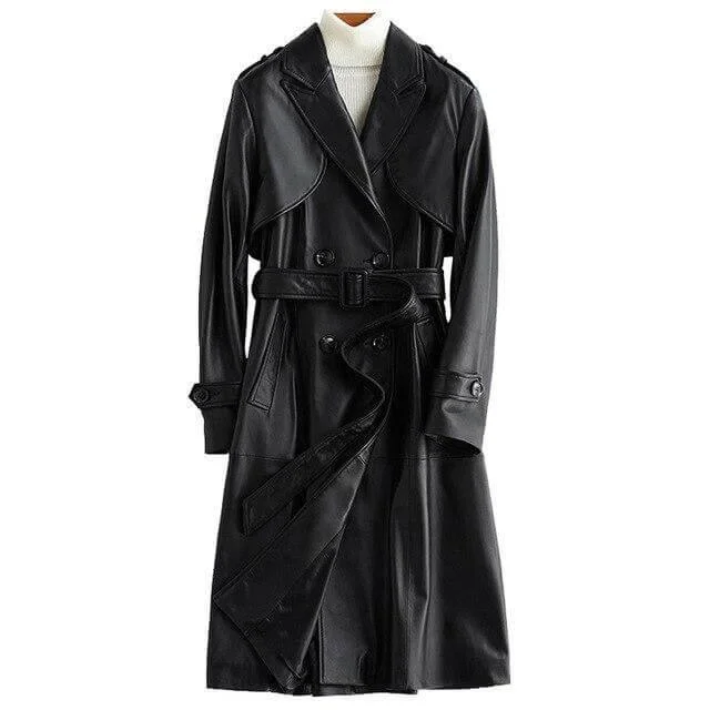 Price Drop Angel Trench Coat For Women, Leather