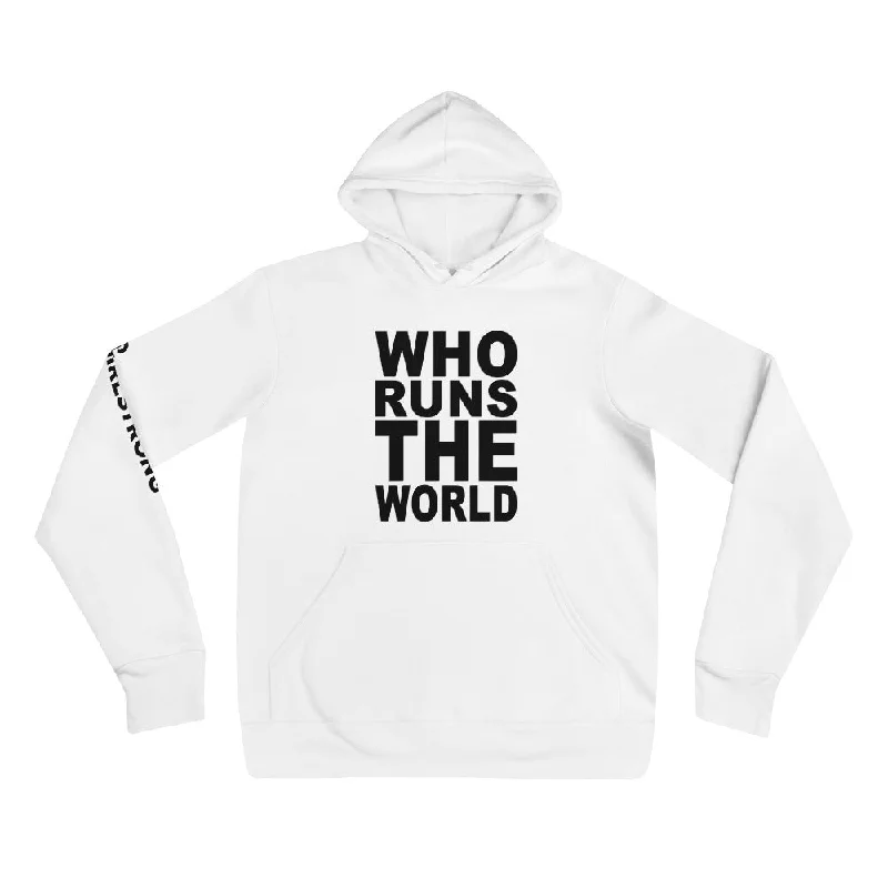 Savings Galore EVERYDAY GIRLSTRONG FLEECE UNISEX HOODIE WHITE - WHO RUNS THE WORLD
