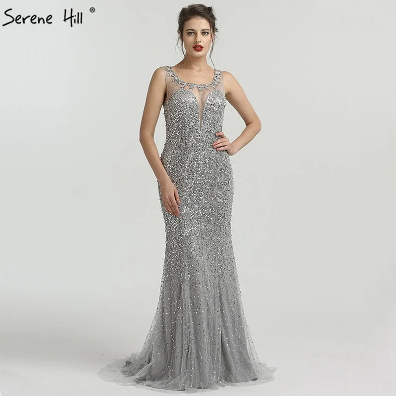 New Deals On Sale no return no refundSale Grey Luxury Sleeveless Sexy Evening Dresses Elegant Mermaid Sequined Sparkle LA6580 New Deals On Sale no return no refundSale Grey Luxury Sleeveless Sexy Evening Dresses Elegant Mermaid Sequined Sparkle LA6580