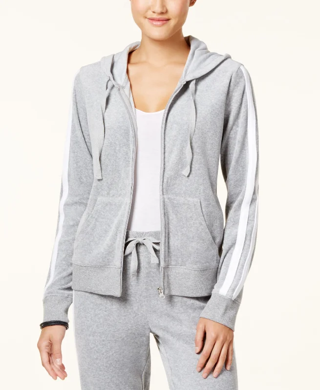 Special Savings Hippie Rose Juniors Striped Sleeve Velour Hoodie