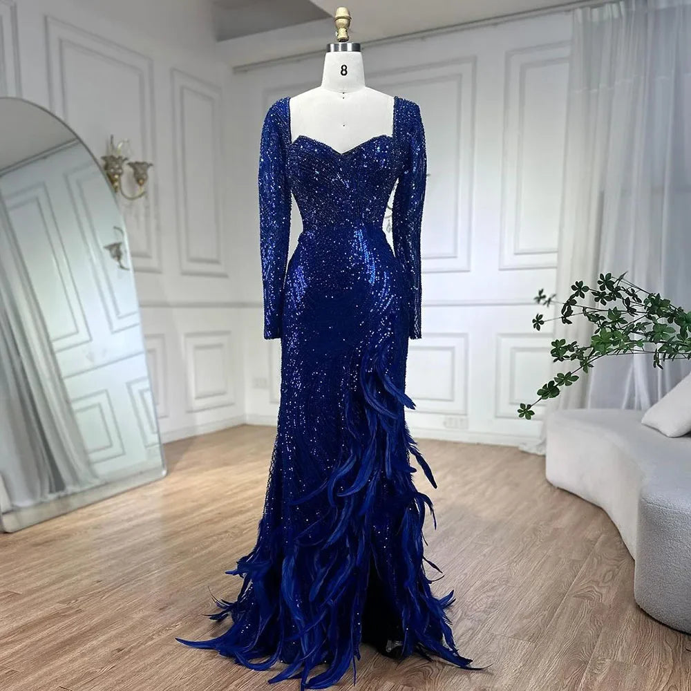 Instant Discount Serene Hill Royal Blue Mermai Sparkle Beaded Luxury Long Evening Dresses Gowns Beaded Feathers for Women Party 2024 LA72387 Instant Discount Serene Hill Royal Blue Mermai Sparkle Beaded Luxury Long Evening Dresses Gowns Beaded Feathers for Women Party 2024 LA72387