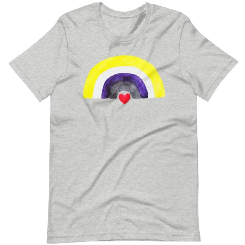 Year-End Sale Non-Binary Rainbow Flag-- Straight Cut T-Shirt