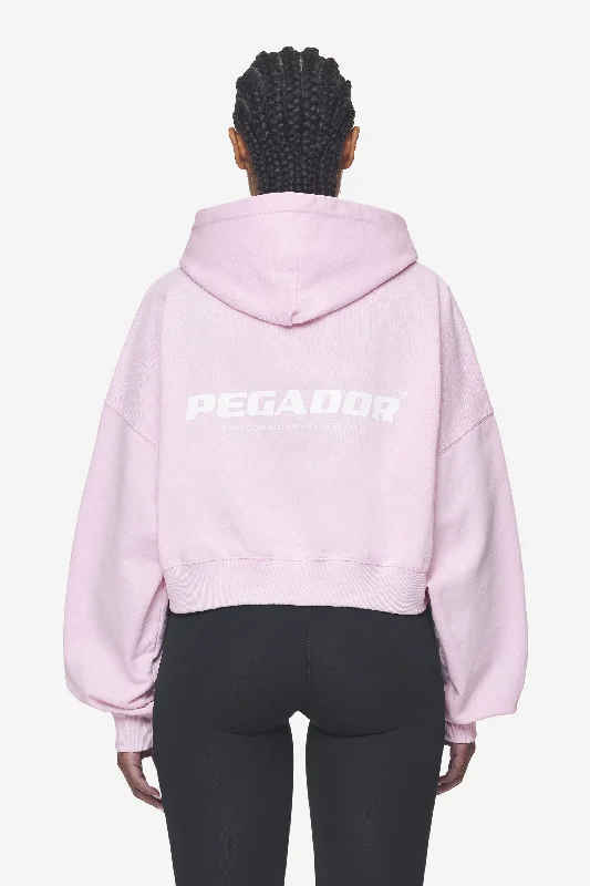 The Best Prices Luna Logo Oversized Cropped Hoodie Washed Bubblegum White