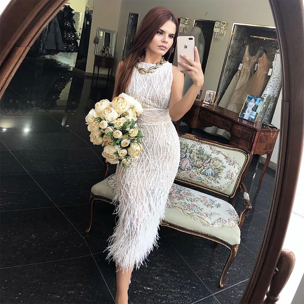 Crazy Deals Serene Hill Elegant Light Blue Midi Evening Dress with Feathers Beading Women Black Formal Dresses for Wedding Party LA72076 Crazy Deals Serene Hill Elegant Light Blue Midi Evening Dress with Feathers Beading Women Black Formal Dresses for Wedding Party LA72076
