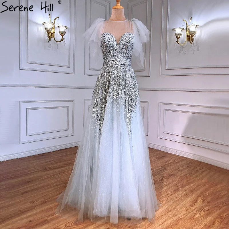 Discount Deals Serene Hill Luxury A-Line Grey Evening Dresses Gowns 2024 Beaded Detachable Sleeves For Women Party LA71354 Discount Deals Serene Hill Luxury A-Line Grey Evening Dresses Gowns 2024 Beaded Detachable Sleeves For Women Party LA71354