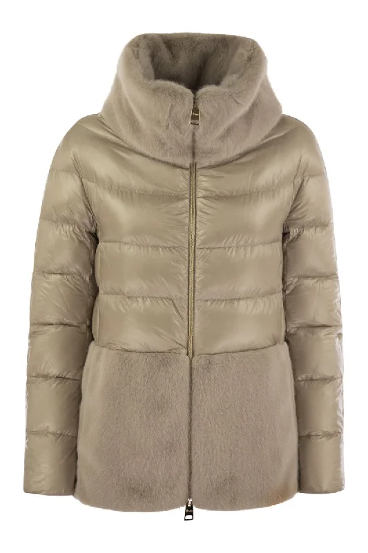 Lowest Price Down jacket with cruelty-free fur details
