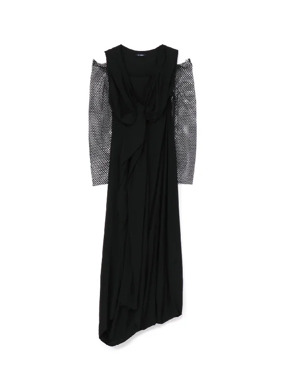 Markdown Madness LAWN + MESH DRAPE DRESS