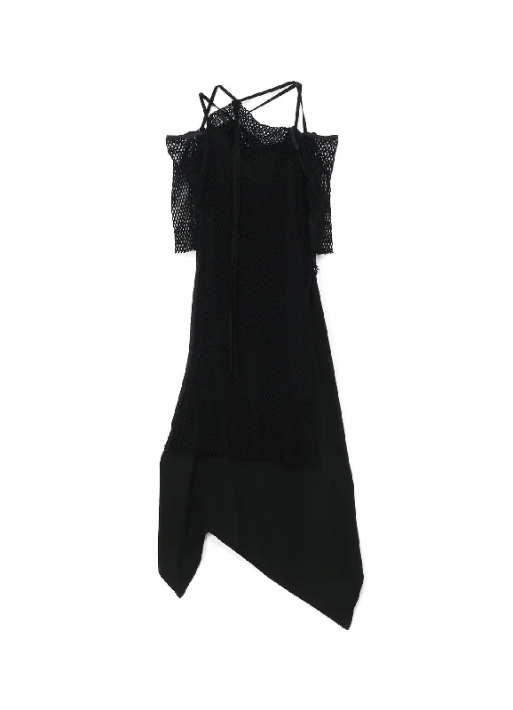 Overstock Sale LYOCEL/CUPRO GABARDINE CAMISOLE STRAP DRESS WITH NET DETAIL