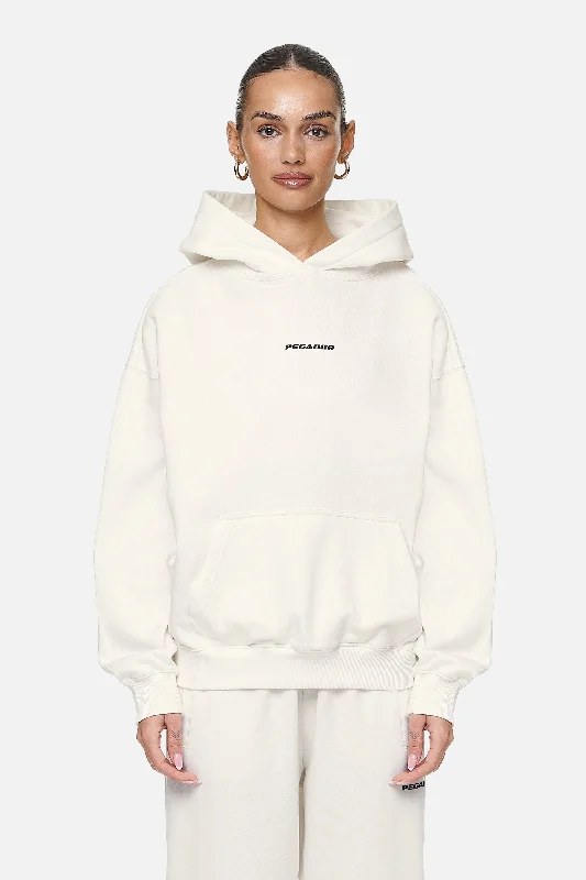 Limited Time Offer Clarita Logo Oversized Hoodie Washed Coconut Milk Black Gum
