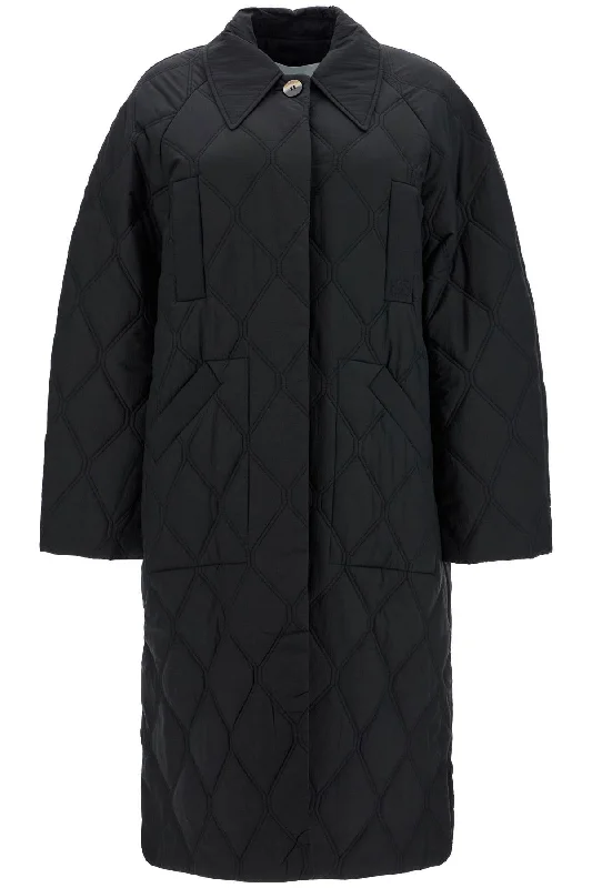 Can't Miss Long Quilted Padded Coat  - Black