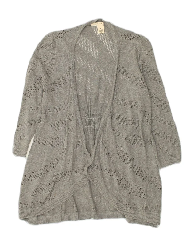 Price Fest DKNY Womens Cardigan Sweater UK 12 Medium Grey Cotton