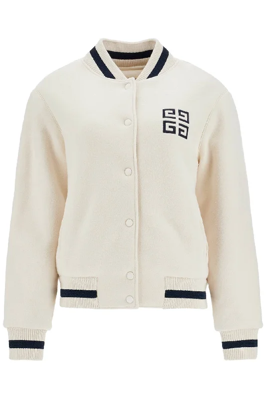 Limited Quantity 4g Wool Bomber Jacket  - White