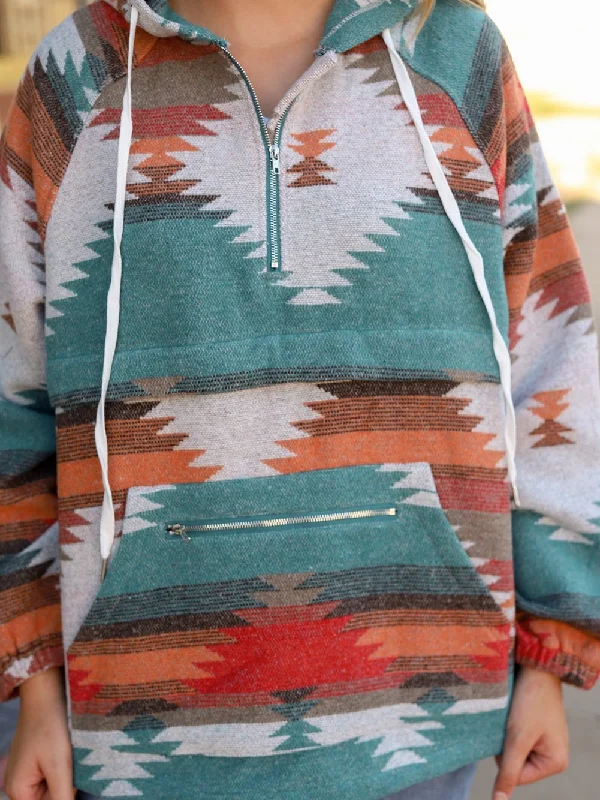 Price Rollback Southwest Print Half-Zip Hoodie