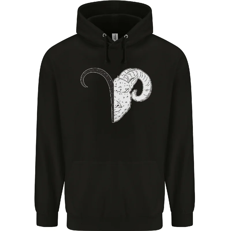 Savings Galore Aries Goat Head Star Sign Mens 80% Cotton Hoodie