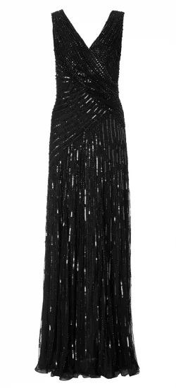 Super Deal Juliet Sequin Gown Black