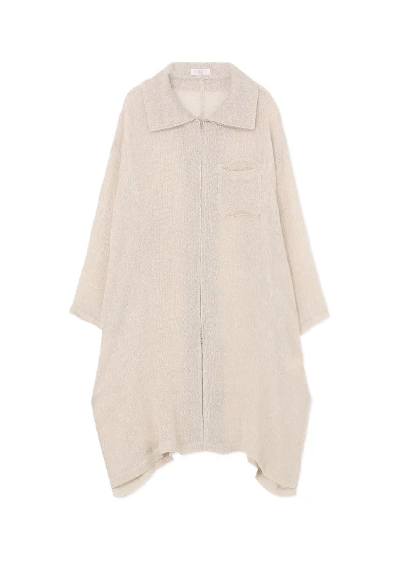 Low Prices LENO CLOTH STAND COLLAR DRESS