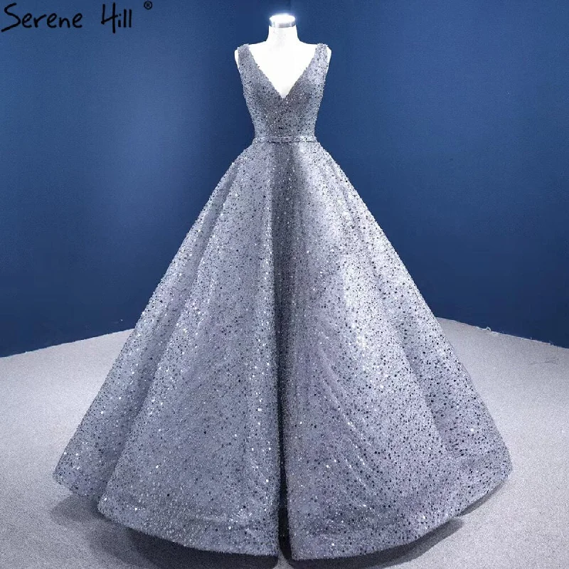 Best Bargains Serene Hill Grey A-Line Luxury Evening Dresses Gowns 2024 Beaded Sleeveless Lace Up For Women Party HM67288 Best Bargains Serene Hill Grey A-Line Luxury Evening Dresses Gowns 2024 Beaded Sleeveless Lace Up For Women Party HM67288