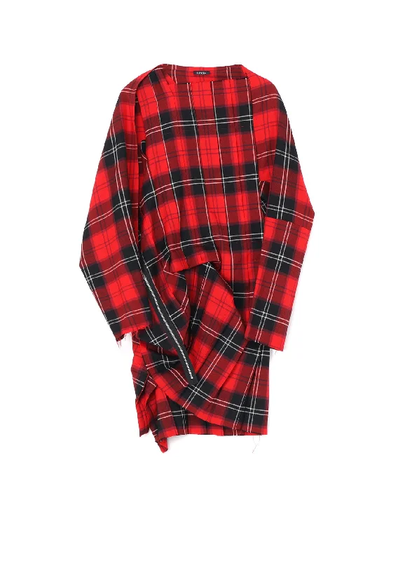 Price Slash WOOL PLAID PLEATED DRESS