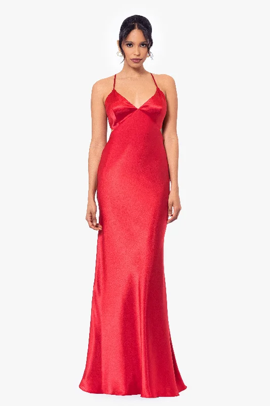 Extra Savings "Grace" Long Spaghetti Strap Tieback Dress