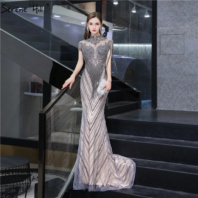 Price Cut Dubai Luxury High-end Sexy Evening Dresses 2024 Champagne Grey Beading Tassel Formal Dress Serene Hill LA60811 Price Cut Dubai Luxury High-end Sexy Evening Dresses 2024 Champagne Grey Beading Tassel Formal Dress Serene Hill LA60811
