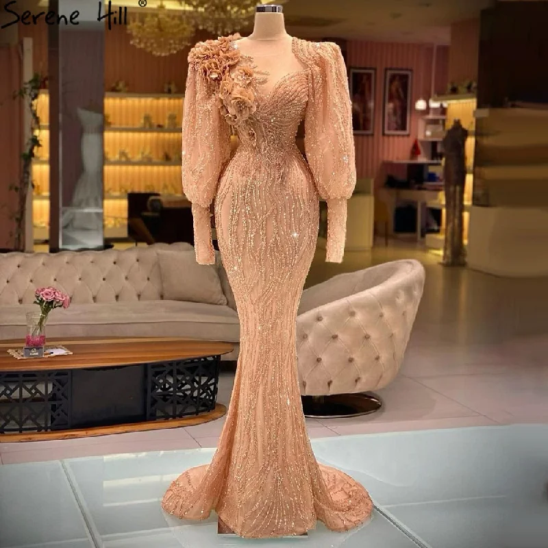 Sale Event Serene Hill Muslim Gold Luxury Evening Dresses Gowns 2024 Puff Sleeves Mermaid Elegant For Women Party LA70984 Sale Event Serene Hill Muslim Gold Luxury Evening Dresses Gowns 2024 Puff Sleeves Mermaid Elegant For Women Party LA70984