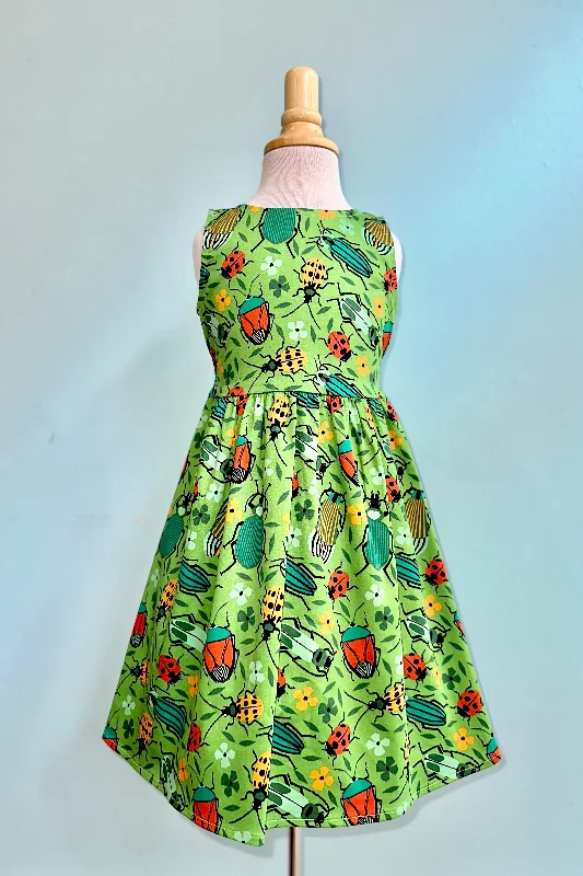 Midnight Madness Kids Green Bugs Dress by Eva Rose