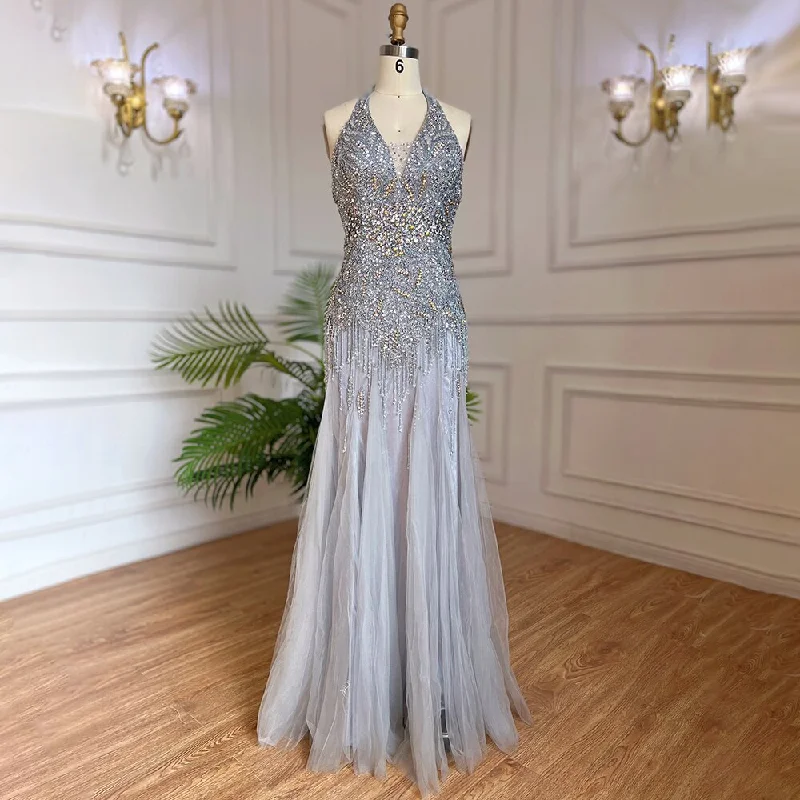Savings Galore Serene Hill Grey Floor Length Mermaid Sexy Halter Crystal Tassel Beaded Arabic Evening Dresses 2024 Gowns For Woman LA6151 Savings Galore Serene Hill Grey Floor Length Mermaid Sexy Halter Crystal Tassel Beaded Arabic Evening Dresses 2024 Gowns For Woman LA6151