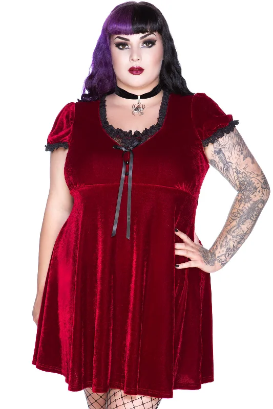 Crazy Deals Heather Babydoll Dress [RUBY] [PLUS]