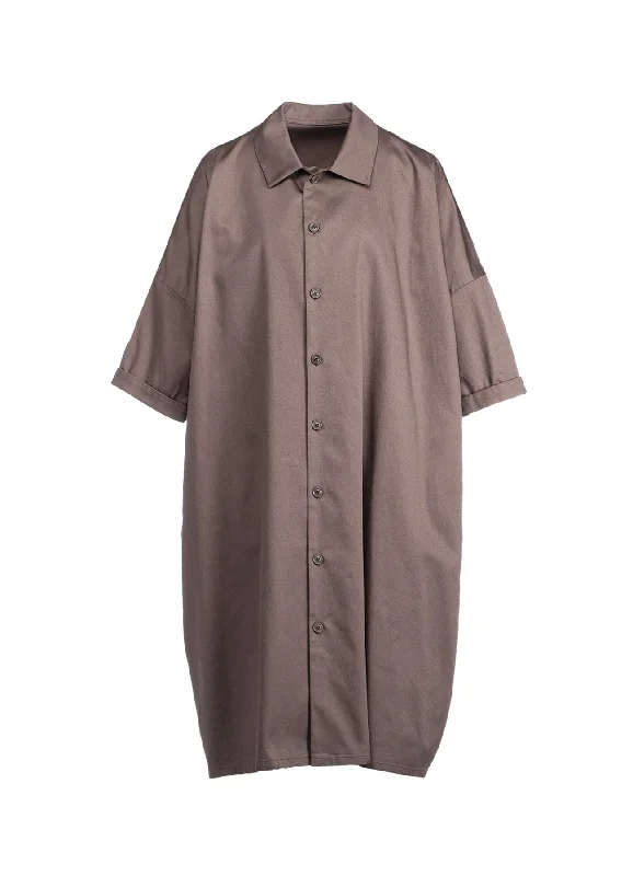 Customer Appreciation Sale [Y's BORN PRODUCT] COTTON TWILL HALF SLEEVE SHIRT DRESS