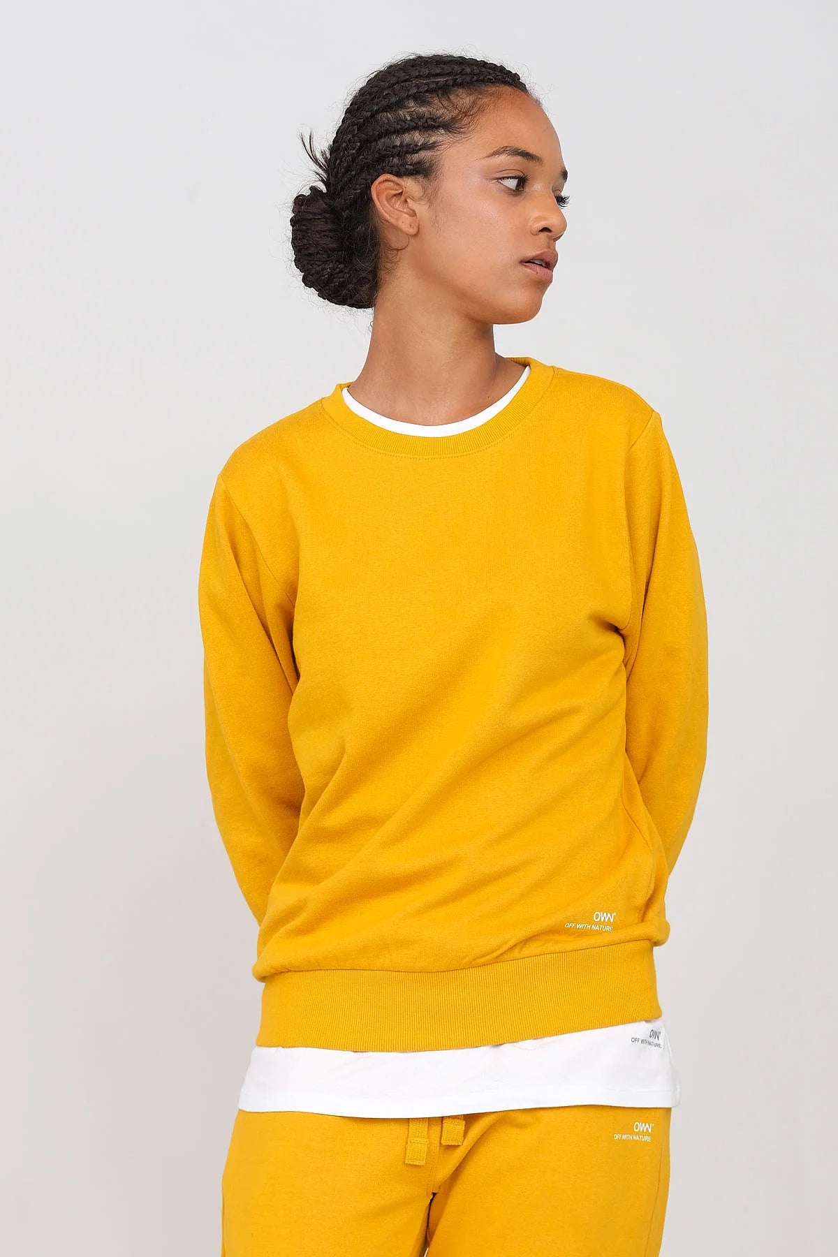 Huge Discounts Women's Gauzed Crewneck Sweatshirt Ochre