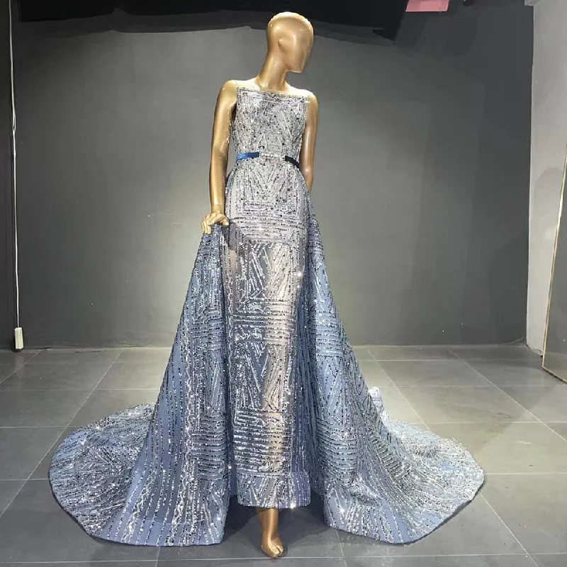 Crazy Deals Serene Hill Blue Beaded Sleeveless Evening Dresses Gowns 2024 Luxury A-Line Overskirt For Women Wedding Party LA71588 Crazy Deals Serene Hill Blue Beaded Sleeveless Evening Dresses Gowns 2024 Luxury A-Line Overskirt For Women Wedding Party LA71588