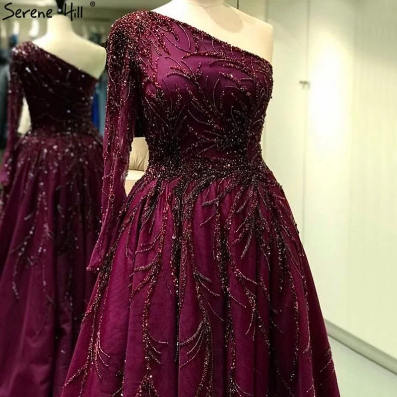 Now or Never Dubai Design Wine Red A-Line Evening Dresses One-Shoulder Sexy Luxury Formal Dress 2024 Serene Hill LA60988 Now or Never Dubai Design Wine Red A-Line Evening Dresses One-Shoulder Sexy Luxury Formal Dress 2024 Serene Hill LA60988